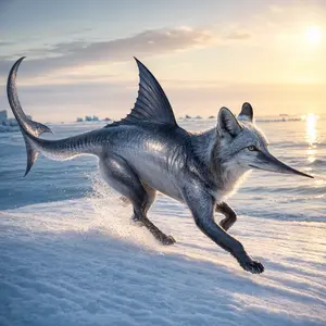 Arctic fox + Swordfish